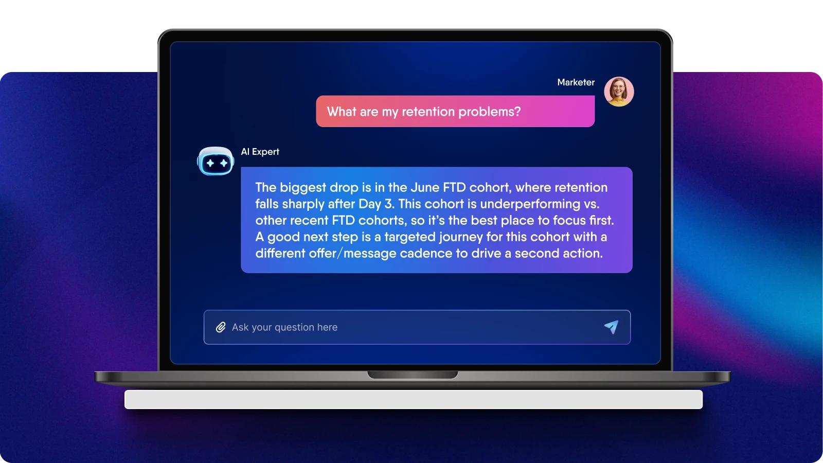 Saai identifying the June FTD cohort as the biggest retention problem